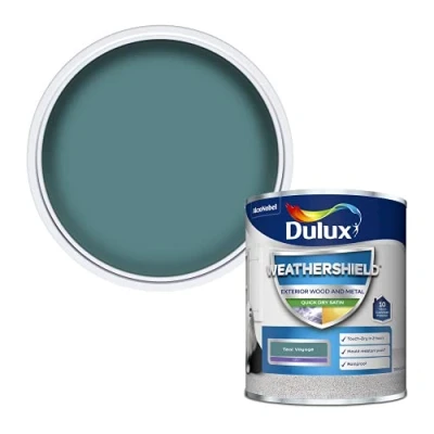Image of Dulux Weathershield Quick Dry Satin Paint Teal Voyage 750ML, 5362495