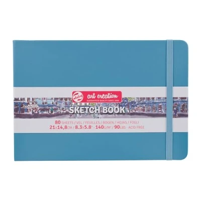 Image of Talens Art Creation Sketchbook 80 Sheets, 21 cm x 14.8 cm, Lake Blue, A5, 9314215M