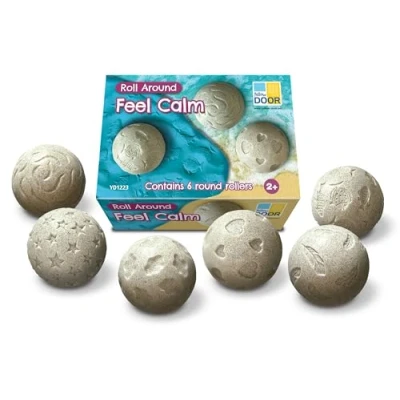 Image of Yellow Door Roll Around Feel Calm Six Wellbeing Mindful Playdough Roller Balls Early Educational Learning Sensory Spheres Fine Motor Skills Stamp and in Clay Sand Durable Outdoors