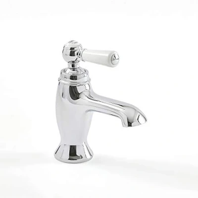 Image of Milano Elizabeth Traditional Mono Bathroom Basin Mixer Tap Lever Handle Chrome White