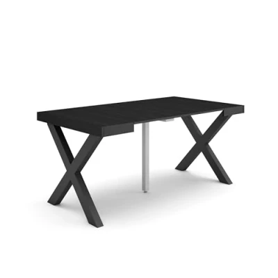 Image of Skraut Home Extendable Console Table Folding Dining 160 For 8 diners Solid wood legs Modern Style Black