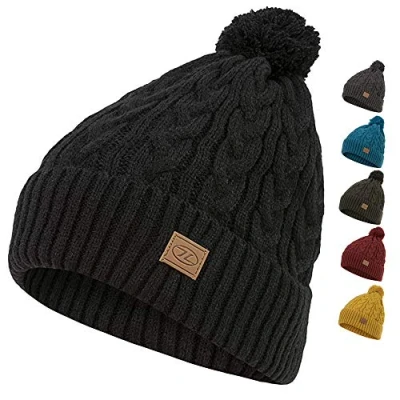Image of BEIRA LINED BOBBLE HAT (Black)