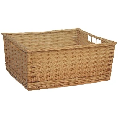 Image of Red Hamper Large Kitchen Storage Wicker Basket, Brown, 44 x 52 22 cm