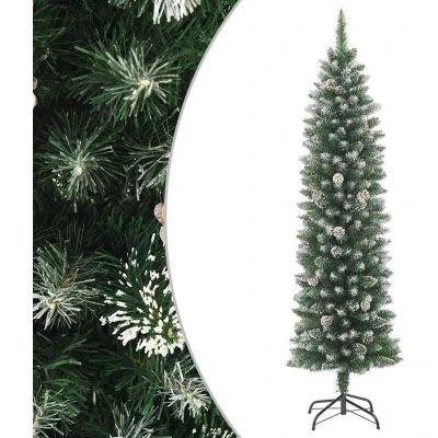 Image of vidaXL Artificial Slim Christmas Tree with Stand 180 cm PVC