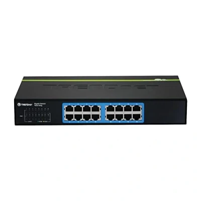Image of TRENDnet 16 Port Unmanaged Gigabit GREENnet Desktop Metal Switch, TEG S16DG, Ethernet Splitter, Ethernet/Network x 10/100/1000 RJ 45 Ports, 32 Gbps Forwarding Capacity