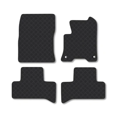 Image of Rubber Car Mats Compatible with Mercedes Benz Eqa (2021 ) Tailored Fit Floor Set Accessory Black Custom 4 Pieces Clips Anti Slip Backing, Heavy Duty &amp; Waterproof