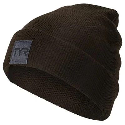 Image of TYR Unisex Insulated Cuffed Beanie Hat, Brown, One Size
