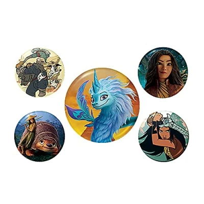 Image of Disney Raya and The Last Dragon 5 Piece Button Badge Set