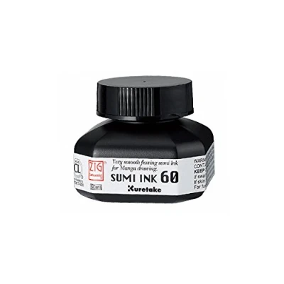 Image of Kuretake Zig Cartoonist Sumi Ink 60ml Bottle Black