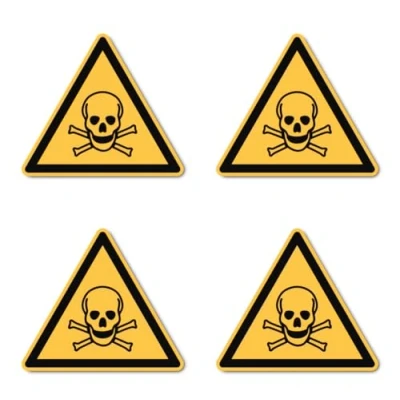 Image of Warning of toxic substances: W016 DIN EN ISO 7010 / ASR A1.3 Stickers: diameter 10 cm, pack 4