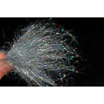 Image of Tigofly 4g/pack Holographic Silver Ice Dub 10cm Long Fly Tying Dubbing Materials Synthetic Sparkle Fibers For Nymph Salmon Trout