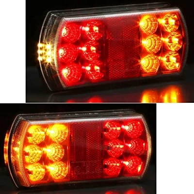 Image of AGRISHOP 2pcs 12/24V LED Rear Trailer Lights,4Function+Reflector Lights 12v,Led Tail Lights,Led Number Plate Indicator Lights,Waterproof Submersible for RV Tractor Van Lorry E mark