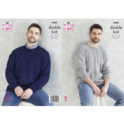 Image of King Cole 5484 Knitting Pattern Mens Sweaters in Subtle Drifter DK