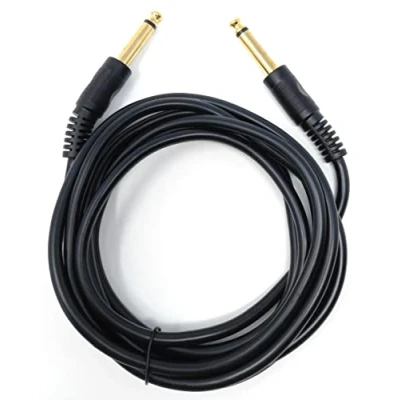 Image of DRUT 2m 6.35mm to Mono 1/4&#039;&#039; Jack Plug Speaker, Guitar, Instrument, Patch Cable Gold Connectors 6.5ft
