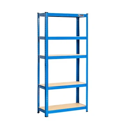 Image of Rhino Racking 5 Bays Tier Heavy Duty Industrial Storage Shelves Blue 150x75x30cm