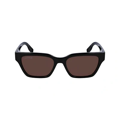 Image of Lacoste Woman L6002S 001 Sunglasses Bio inject Black Brown Squared Normal