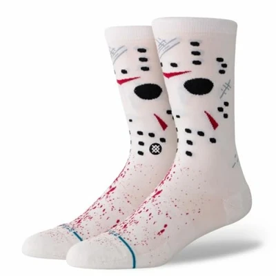 Image of Stance Jason Crew Socks Friday The 13th Voorhees Horror Movie Film White Calf Large