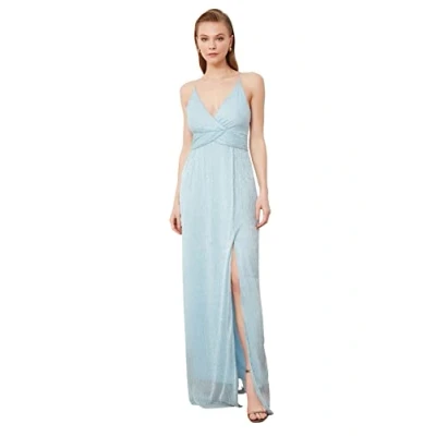 Image of Trendyol Women Maxi A line Regular fit Woven Evening Dress Blue