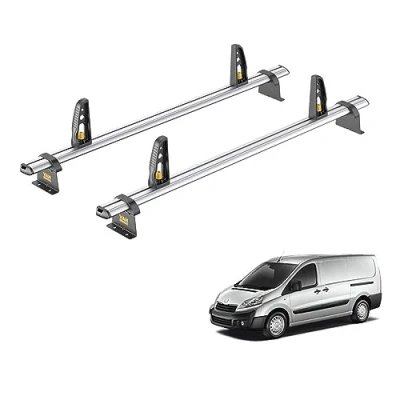 Image of Van Guard Roof Rack for Peugeot Expert (2007 2016) 2 Bars + 4 Load Stops [Only Suitable Low (H1) Models] Ulti Bar VG248