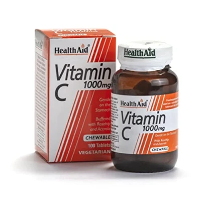 Image of HealthAid Vitamin C 1000 mg Chewable, 100 Vegetarian Tablets