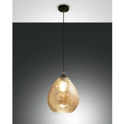 Image of Gisella Dome Pendant Ceiling Lights Amber Glass, E27