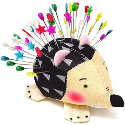 Image of mciskin Cute Hedgehog Shape Pin Cushion Fabric Holder,Needle Pincushion for Sewing or DIY Crafts
