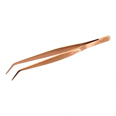 Image of Mercer Culinary Precision Plus Tong Fine Tip Curved 6, Stainless Steel, Rose Gold, 16 x 0.7 1.3 cm