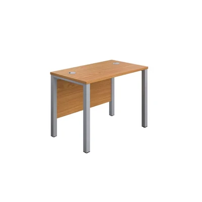 Image of Jemini Goalpost Rectangular Desk 1000X600mm Nova Oak Silver KF821403
