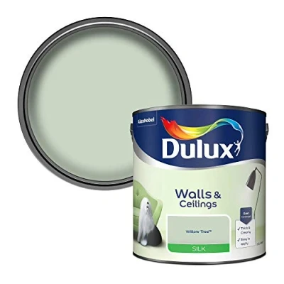 Image of Dulux Silk Emulsion Paint For Walls And Ceilings Willow Tree 2.5 Litres