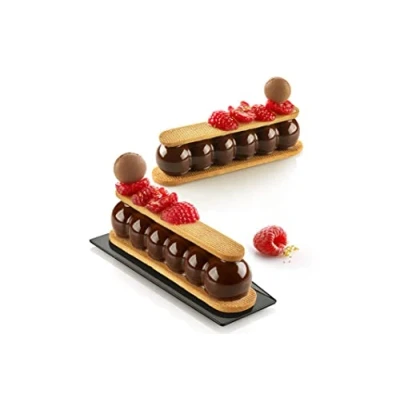 Image of Silikomart S.r.l. Silicone Mould Truffle Eclair 75 with Cookie Cutter