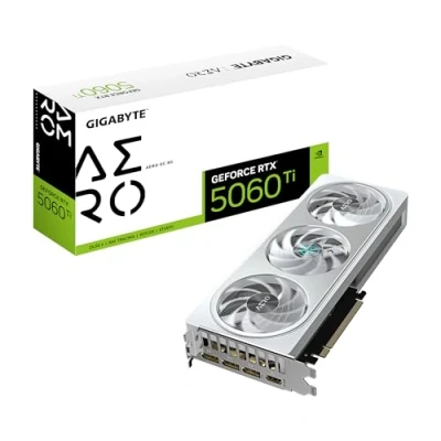 Image of Gigabyte GeForce RTX 5060 Ti AERO OC 8G Graphics Card 8GB GDDR7, 128bit, PCI E 5.0, 2647MHz Core Clock, 3 x DisplayPort, 1 HDMI, GV N506TAERO 8GD
