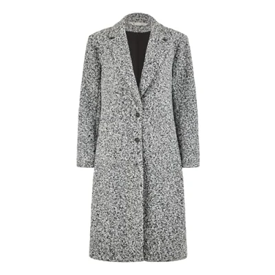 Image of Yumi Grey Boucle Long Line Coat 14