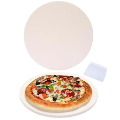 Image of Waykea 23cm (9) Round Pizza Stone for Toaster Oven Cordierite Grilling Bread Baking Grill,
