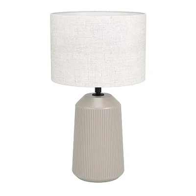 Image of EGLO Capalbio table lamp, sand base/white lampshade