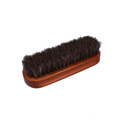 Image of DoHTeck Wooden Handle Soft Bristles Horsehair Gloss Shoe Brush, Polishing Cleaning Leather Shoes Boots Care Applicator