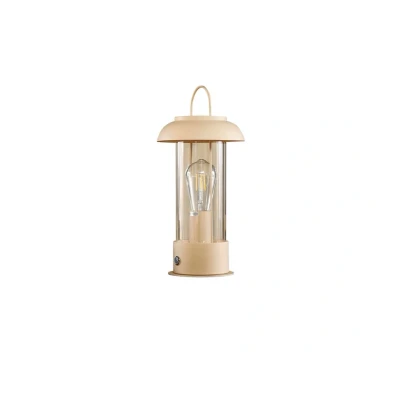 Image of Lindby rechargeable table lamp Yvette, apricot, IP44, touch dimmer
