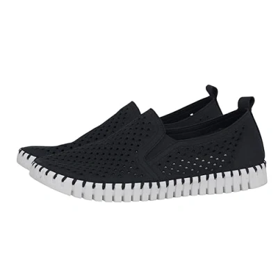 Image of Ilse Jacobsen Mens Tulip 140 Textile Black Shoes 7 UK