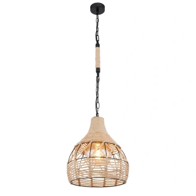 Image of Halia 30cm Wire Frame Pendant Ceiling Light Matt Black 1x E27