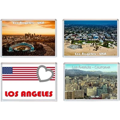 Image of Los Angeles California USA 4 PACK Jumbo Fridge Magnet/Magnets