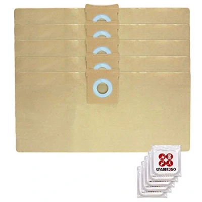Image of SPARES2GO 5 x Dust Bags for Titan 16L 20L 30L 40L Vacuum Cleaner + Freshener Tabs
