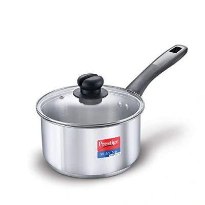 Image of Prestige SS Platina Popular Cookware Sauce Pan, 140 mm