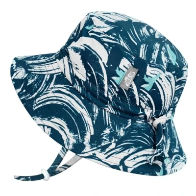 Image of JAN &amp; JUL Adjustable Infant Swim Sun Hat UPF 50 Aqua Dry (S: 0 6 Months, Wave Rider)