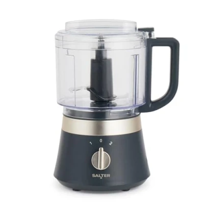 Image of Salter EK5114BGRY Marino Food Chopper Compact Electric Dicer, Chop Onions, Garlic and Vegetables, 2 Speed, 500ml BPA Free Bowl, Stainless Steel Blade, Oil/Vinegar Chute