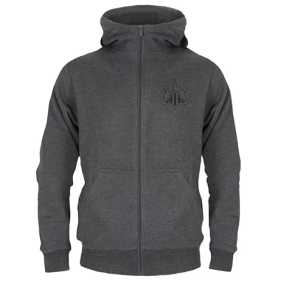 Image of Newcastle United FC Official Football Gift Boys Fleece Zip Hoody Grey 10 11 Yrs
