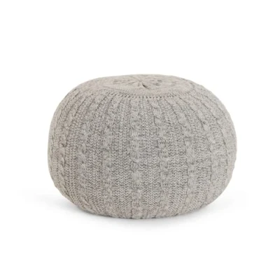 Image of Tutti Bambini Knitted Pouffe Pebble (Grey)