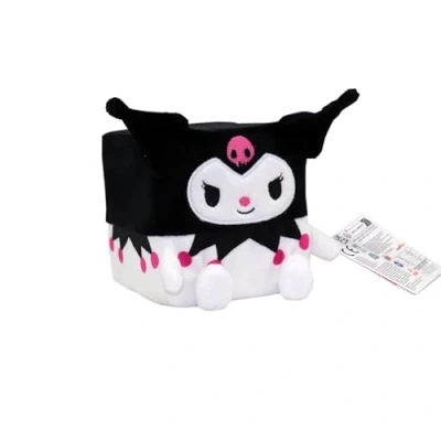 Image of Hello Kitty Cubeez Kuromi 10cm Perfectly Cubed Plush Toy for Stacking and Displaying, Soft Memory Foam a Squishy Feel, Fans Collectors