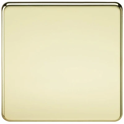 Image of KnightsBridge Screwless 1G Blanking Plate Polished Brass