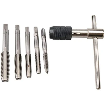 Image of M6 M12 Metric MM Tap Rethreading Re Thread Cutter Set + T Bar Wrench 6pc