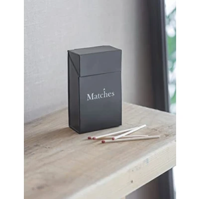 Image of Garden Trading Match Box Crafted in Powder Coated Steel Indoor Use Only H13cm X W8cm D4cm