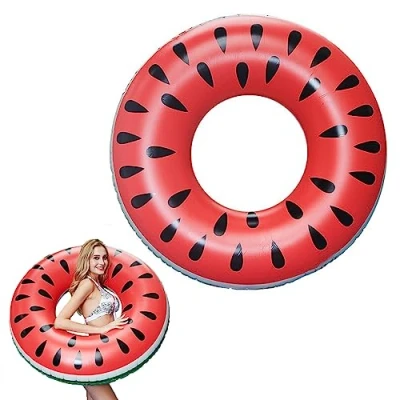 Image of MIVAIUN Swimming Rings for Adults,Inflatable Ring, Rubber Ring Swimming,Swimming Tube Pool Float,Swim Rings,Watermelon Swim Tube,Pool Rings,Inflatable Floats (75 cm)